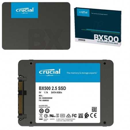 Crucial SSD Interno BX500 2,5" 2TB fino a 540 MB/s Stato Solid