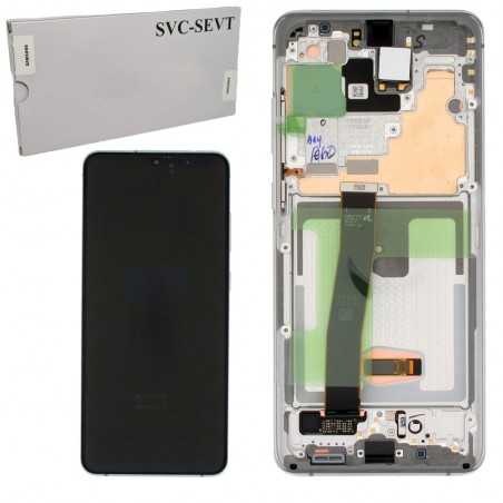 Samsung SERVICE PACK Display LCD ORIGINALE + Frame (SENZA CAMERA) Per Galaxy S20 ULTRA G988 | Bianco