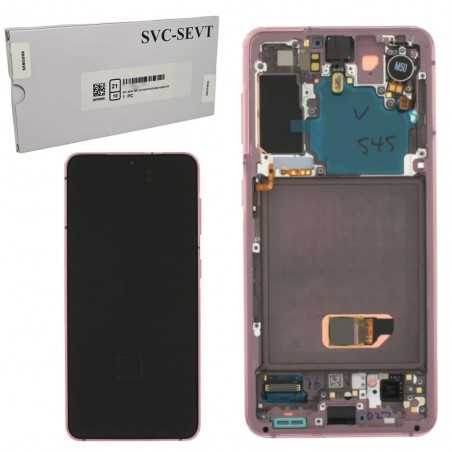 Samsung SERVICE PACK Display LCD ORIGINALE + Frame Per Galaxy G991 S21 5G | Phantom PINK | + CAMERA