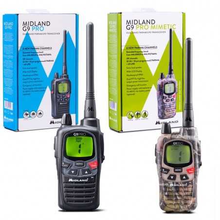 MIDLAND G9 PRO RADIO WALKIE TALKIE LPD / PMR WITH TABLE CHARGER - 4 BATTERIES 1800MAH INCLUDED