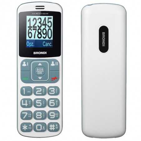 BRONDI Amico Home Telefono Cellulare Senior DualSim Controllo Remoto | Bianco e Grigio