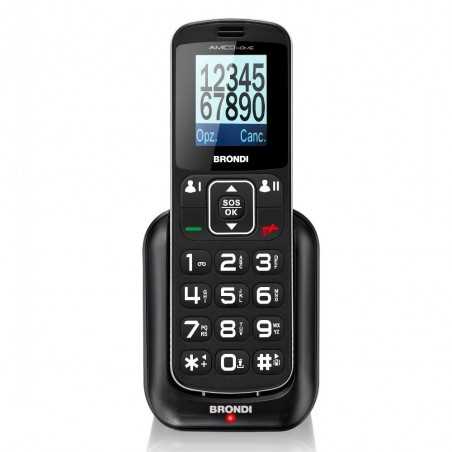 BRONDI Amico Home Telefono Cellulare Senior DualSim Controllo Remoto | Nero