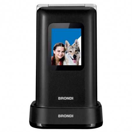 BRONDI Amico Prezioso Telefono Cellulare Senior DualSim Fotocamera 1.3 MP Controllo Remoto | Nero