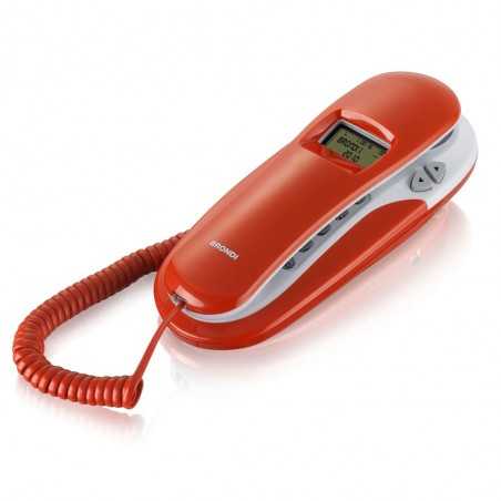 Brondi KENOBY CID Telefono Fisso Display Identificativo del Chiamante | Rosso e Bianco