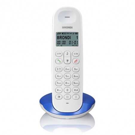 Brondi LOTUS Telefono Cordless Vivavoce Eco Dect Sveglia Rubrica | Bianco e Blu