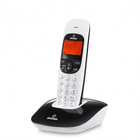 Brondi NICE Telefono Cordless Design Volume Regolabile Display Grande | Bianco e Nero