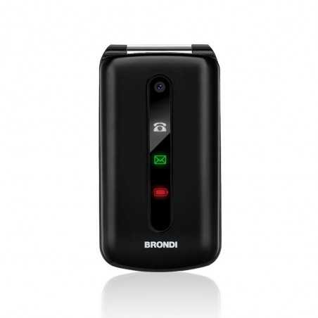 Brondi PRESIDENT Cellulare Ultra Sottile e con Icone LED sul Flip Fotocamera 1.3MP Dual Sim | Nero