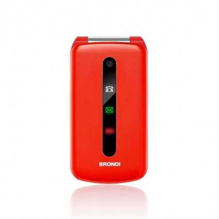 Brondi PRESIDENT Cellulare Ultra Sottile e con Icone LED sul Flip Fotocamera 1.3MP Dual Sim | Rosso