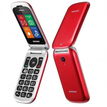 Brondi STONE + Cellulare Ultra Sottile Dual Sim Fotocamera da 1.3Mp con LED FLASH | Rosso