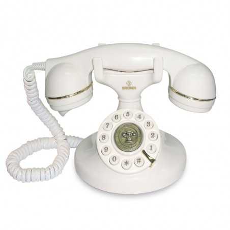 Brondi VINTAGE 10 Telefono Fisso Design Retrò Volume Regolabile | Bianco