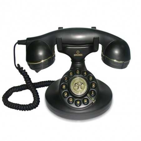 Brondi VINTAGE 10 Telefono Fisso Design Retrò Volume Regolabile | Nero