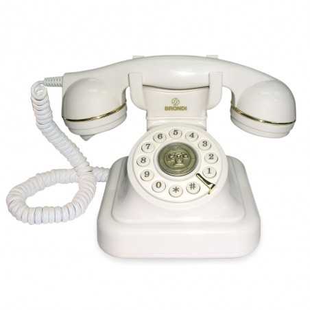 Brondi VINTAGE 20 Telefono Fisso Design Retrò Volume Regolabile | Bianco