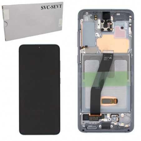 Samsung SERVICE PACK Display LCD ORIGINALE + Frame Per Galaxy S20 SM-G980 - S20 5G SM-G981 | Gray | NO CAMERA