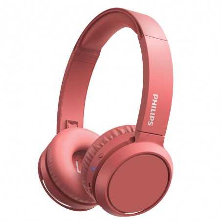 Philips Cuffie Bluetooth Con tasto Bass Boost Cuffia Wireless Over Ear TAH4205 | Rosso
