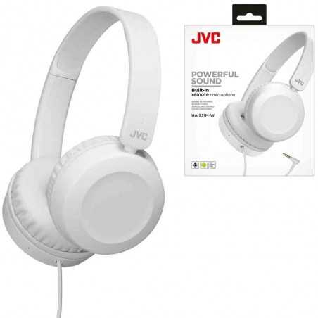 JVC Cuffie Pieghevoli Sovraurali Leggere con Telecomando e Microfono | Bianco