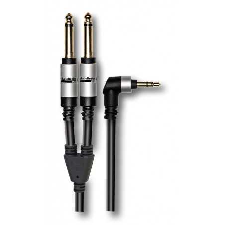 AUDIODESIGN PRO Cavo Adattatore X-PRO da 1 Jack 3,5 Stereo 90° a 2 Jack 6,3 M Mono da 3 mt