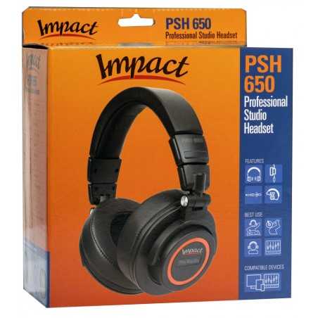 AUDIODESIGN PRO IMPACT Cuffia Pro Studio ON-EAR PSH650 completa di cavo da 4 mt con custodia rigida