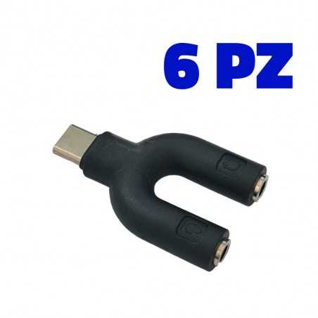 AUDIODESIGN PRO PM Splitter Jack Adattatore Sdoppiatore microfono/cuffia per smartphone con connessione USB C