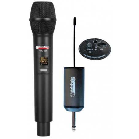 AUDIODESIGN PRO PMU 501 Microfono Wireless UHF 48Ch Ricevitore con batteria al litio integrata 