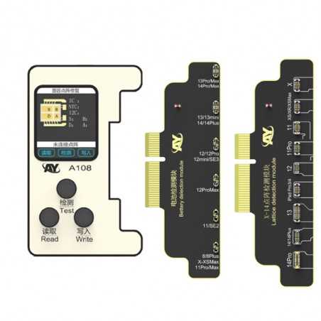 AY A108 Programmatore Per APPLE IPHONE | Completo di 2 Moduli | Riparazione Face ID | Riparazione Batteria |