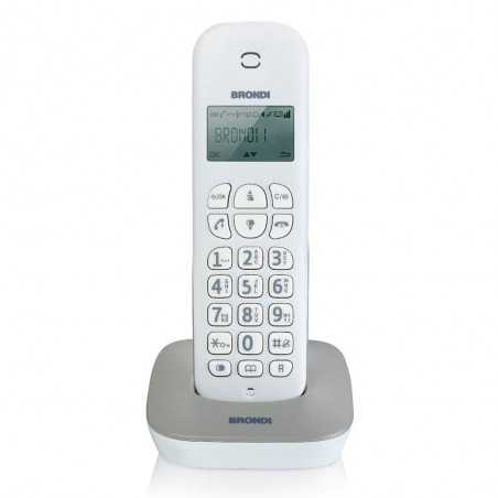 BRONDI GALA Telefono Cordless Funzione ECO DECT Schermo Grande Sveglia | Bianco