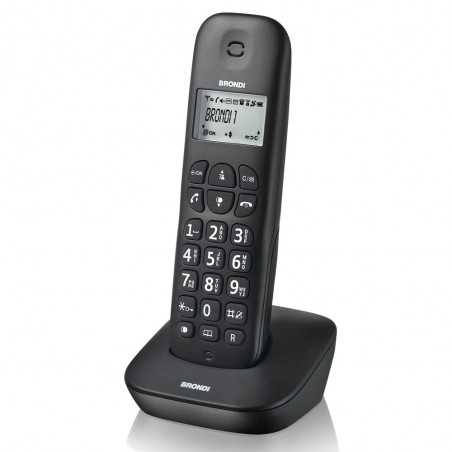 BRONDI GALA Telefono Cordless Funzione ECO DECT Schermo Grande Sveglia | Nero