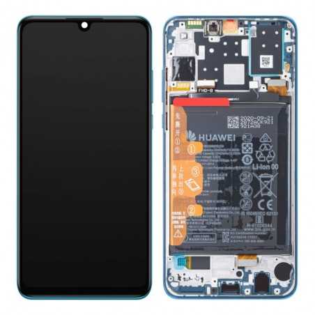 Huawei SERVICE PACK Display LCD ORIGINALE + Frame e Batteria P30 Lite 2020 New Edition Camera 48MP | Peacock Blu