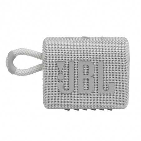 JBL GO 3 Speaker Bluetooth Cassa Portatile Waterproof e Dustproof IP67 | Bianco