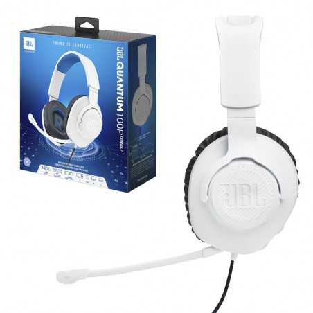 JBL QUANTUM 100 Cuffia Gaming Over-Ear Con Filo Bianco/Blu