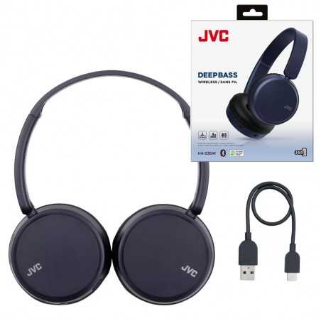 JVC Cuffie DEEPBASS WIRELESS On-Ear Bluetooth HA-S36W-A-U | BLU
