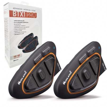 MIDLAND BTX1 PRO Doppio Interfono Moto Bluetooth Auricolare da Casco Twin Pack ED. 2022