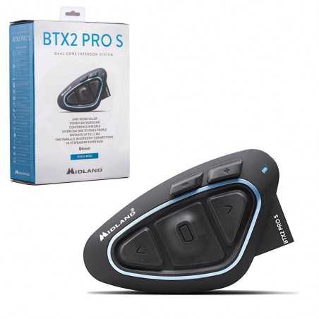 MIDLAND BTX2 PRO S Singolo Interfono Moto Bluetooth Auricolare da Casco Single Pack