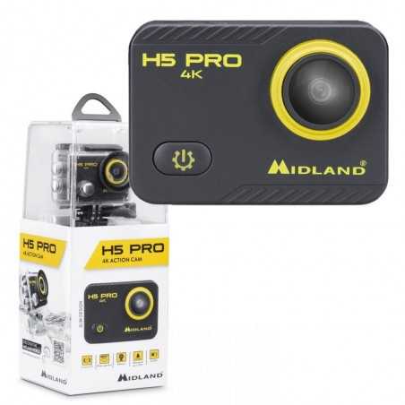 MIDLAND H5 PRO ACTION CAM 4K WI-FI Videocamera con Custodia Waterproof 30MT Accessori Inclusi