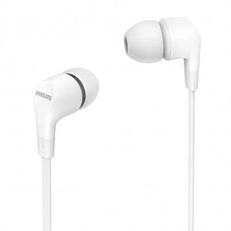 Philips TAE1105 Cuffie In-Ear Cablate con Telecomando in Linea Auricolare Filo Jack 3.5 | Bianco