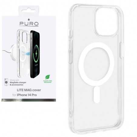 Puro Custodia in TPU con magneti integrati ''LITE MAG COVER'' per iPhone 14 Pro | Trasparente