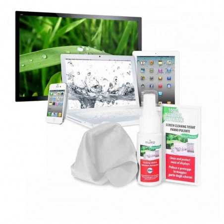 Puro Kit Cleaning Spray Screens 30ml + Microfiber Cloth 20x20cm + 10 Wipes