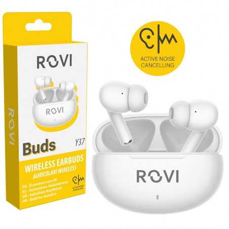 Rovi Auricolari True Wireless Y37 BUDS Con Noise Cancelling Bianco