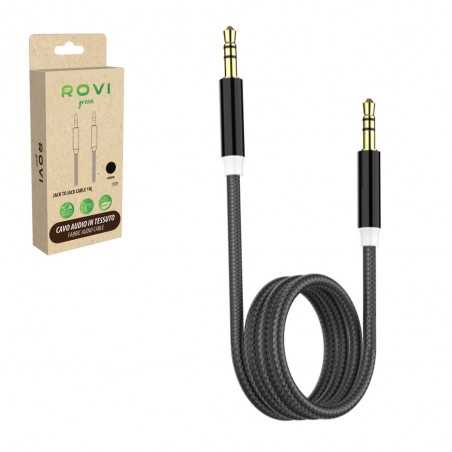 ROVI Cavo Audio Aux Y09 in Tessuto Jack 3,5mm 100cm