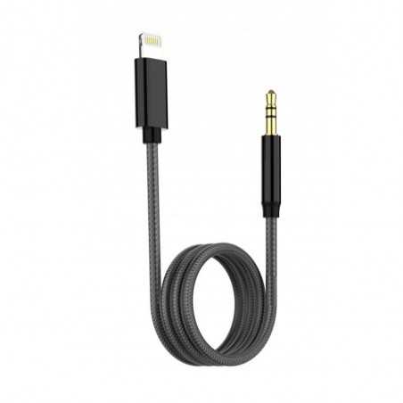 ROVI Cavo Audio Aux Y13 in Tessuto Jack 3,5mm - Lightning 100cm