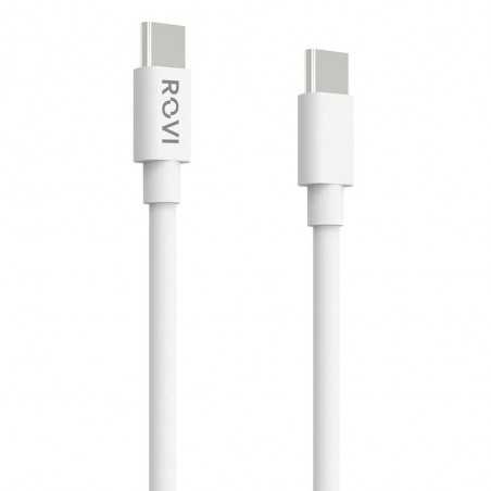 Rovi Elegant Charging Cable from Type-c to Type-c SA30 in Ultra Resistant PVC 1mt 3A | White