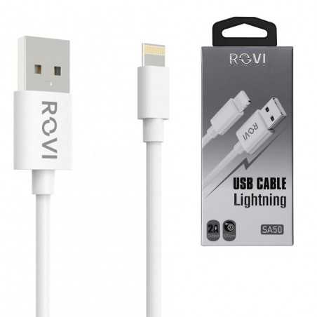 Rovi Elegant Lightning PVC Charging Cable SA50 1mt 2A | White