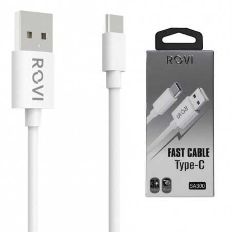 Rovi Elegant Cavo di Ricarica SA300 Type-C da USB-A a USB-C in PVC 1mt 3A | Bianco