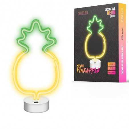 ROVI Forever Light Lampada Neon Luce Led Decorativo USB PLUG con Base | Ananas