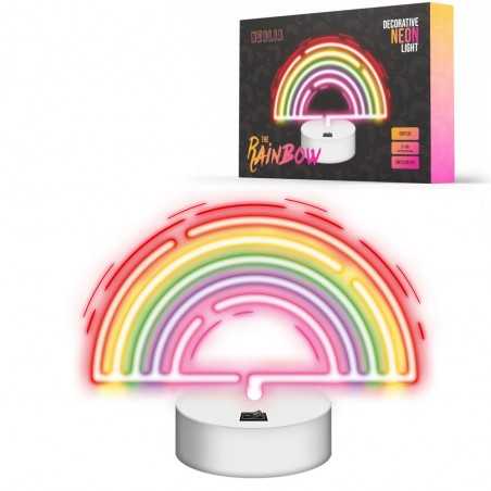 ROVI Forever Light Lampada Neon Luce Led Decorativo USB PLUG con Base | Arcobaleno