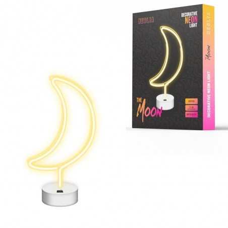 ROVI Forever Light Lampada Neon Luce Led Decorativo USB PLUG con Base | Luna