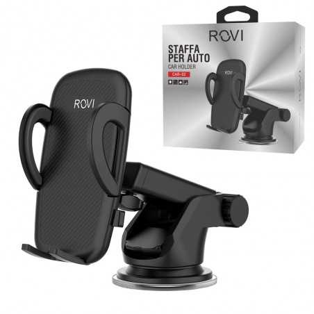 Rovi Supporto Auto Staffa Con Ventosa Regolabile CAR02 | Nero