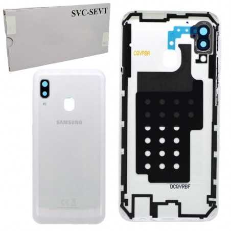 Samsung Back Cover Originale Service Pack con Camera Frame per Galaxy A20e SM-A202 | Bianco