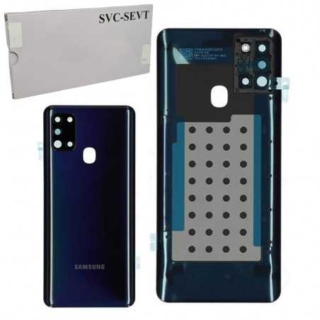 Samsung Back Cover Originale Service Pack con Camera Frame per Galaxy A21S SM-A217 | Nero