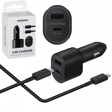 Samsung 45W Car Charger EP-L5300XBEG USB-A + USB-C + Type-C Cable | Black