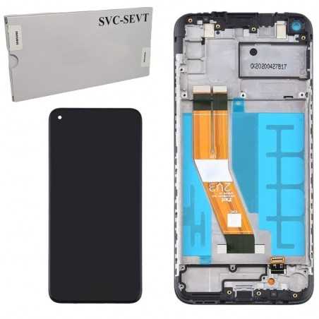 Samsung SERVICE PACK Display LCD ORIGINALE + Frame Per Galaxy A115 A11 | Nero